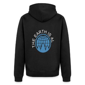 The Earth Is All We Have Incommon - Unisex Premium Organic Zip Hoodie - black - Back - Nico (187cm)