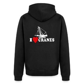 Grutier Cher grutier Amour Grues - Veste à capuche bio Premium Unisexe - noir - Dos - Nico (187cm)