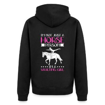 Voltige Sport équestre Sports équestres Cheval Cadeau - Veste à capuche bio Premium Unisexe - noir - Dos - Nico (187cm)