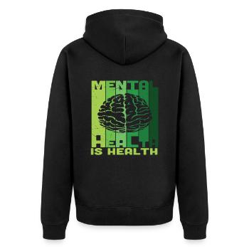 La santé mentale, c’est la santé - Veste à capuche bio Premium Unisexe - noir - Dos - Nico (187cm)