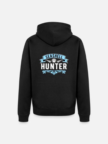 Muschelsammler Muscheln Seashell Hunter - Unisex Premium Bio Zip Hoodie - Schwarz