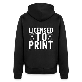 3 D Drucken - Unisex Premium Bio Zip Hoodie - Schwarz - Hinten - Nico (187cm)