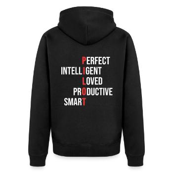 Pilot Airplane Captain Aviation Gift - Unisex Premium Organic Zip Hoodie - black - Back - Nico (187cm)
