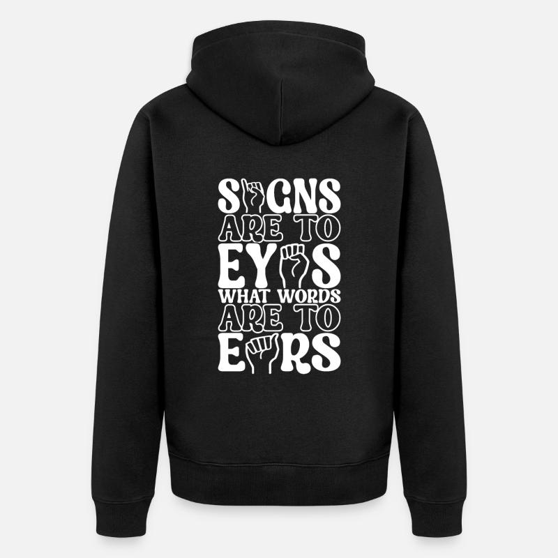 Sourds sourds muets sourds - Veste à capuche bio Premium Unisexe - noir