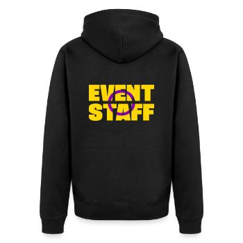Event Staff Shirt Party Crew Uniform Pride Lgbt - Unisex Premium Organic Zip Hoodie - black - Back - Nico (187cm)