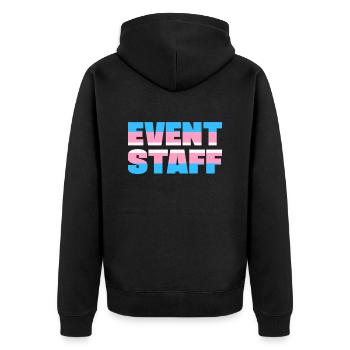 Event Staff Shirt Party Crew Uniform Pride Lgbt - Unisex Premium Organic Zip Hoodie - black - Back - Nico (187cm)