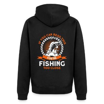 Cadeau de pêche Pêche Pêcheur Drôle De Pêcheur - Veste à capuche bio Premium Unisexe - noir - Dos - Nico (187cm)