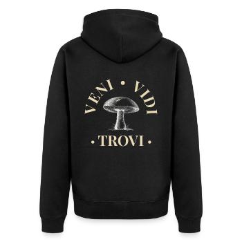 Champignons Champignons Porcines Champignons Collectionneurs Chanterelles - Veste à capuche bio Premium Unisexe - noir - Dos - Nico (187cm)