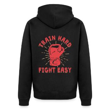 Kickboxer Martial Arts Kickboxing Kickboxen - Unisex Premium Bio Zip Hoodie - Schwarz - Hinten - Nico (187cm)
