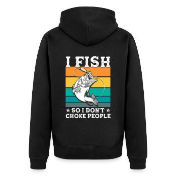 Cadeau de pêche Pêche Pêcheur Drôle De Pêcheur - Veste à capuche bio Premium Unisexe - noir - Dos - Nico (187cm)
