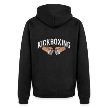 Kickboxer Martial Arts Kickboxing Kickboxen - Unisex Premium Bio Zip Hoodie - Schwarz - Hinten - Nico (187cm)