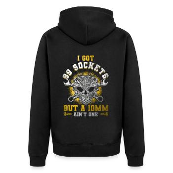 Mechanic garage gift for mechanics - Unisex Premium Organic Zip Hoodie - black - Back - Nico (187cm)