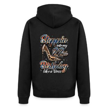Steppin Dans Mon 22e anniversaire 22e anniversaire - Veste à capuche bio Premium Unisexe - noir - Dos - Nico (187cm)