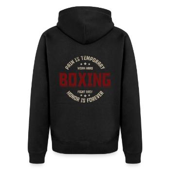 Boxen Arts Martiaux Boxe Boxe Club Boxer - Veste à capuche bio Premium Unisexe - noir - Dos - Nico (187cm)