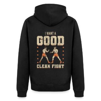 Boxen Martial Arts Boxing Box Club Boxer - Unisex Premium Bio Zip Hoodie - Schwarz - Hinten - Nico (187cm)