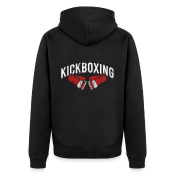 Boxen Martial Arts Boxing Box Club Boxer - Unisex Premium Bio Zip Hoodie - Schwarz - Hinten - Nico (187cm)