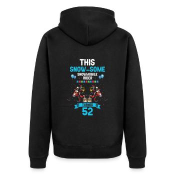 Snowmobile design for skidoo riders birthday - Unisex Premium Organic Zip Hoodie - black - Back - Nico (187cm)