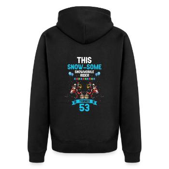 Snowmobile design for skidoo riders birthday - Unisex Premium Organic Zip Hoodie - black - Back - Nico (187cm)
