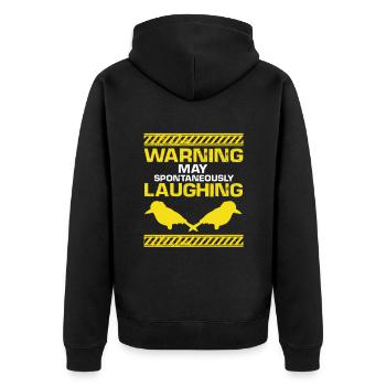 Australian King Fisherman and Lanchender Bird - Unisex Premium Organic Zip Hoodie - black - Back - Nico (187cm)