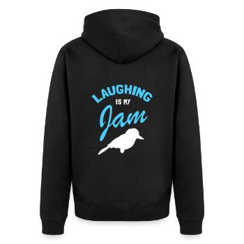 Pêcheur roi australien et oiseau lanchender - Veste à capuche bio Premium Unisexe - noir - Dos - Nico (187cm)