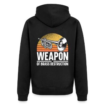 Trumpet Player Pun Retro Vintage - Unisex Premium Bio Zip Hoodie - Schwarz - Hinten - Nico (187cm)