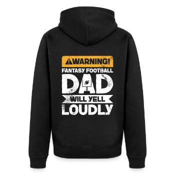 Scream Warning - Papa Fantasy Football - Veste à capuche bio Premium Unisexe - noir - Dos - Nico (187cm)