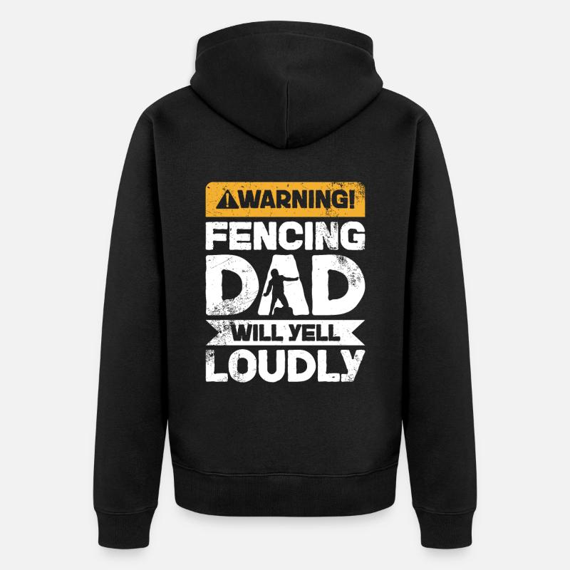 Cri d’avertissement - Fencing Daddy - Veste à capuche bio Premium Unisexe - noir