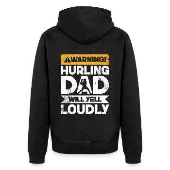 Warnung Schreien - Schleudert Vater - Unisex Premium Bio Zip Hoodie - Schwarz - Hinten - Nico (187cm)