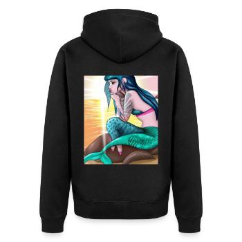 Mermaid Tattoo Retro Goth Girl Beach Mer - Veste à capuche bio Premium Unisexe - noir - Dos - Nico (187cm)