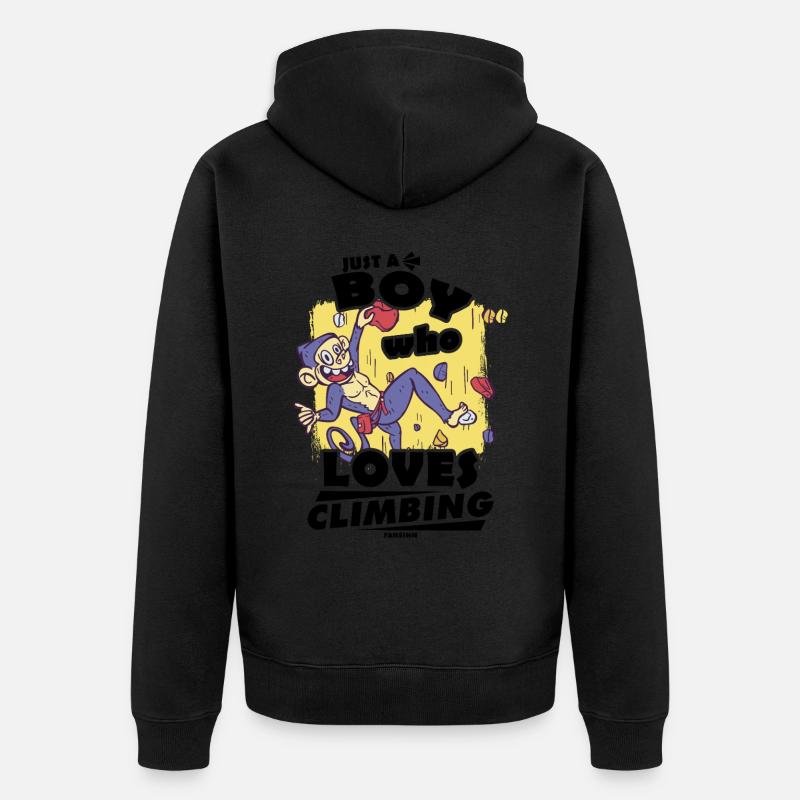 Grimper - Veste à capuche bio Premium Unisexe - noir