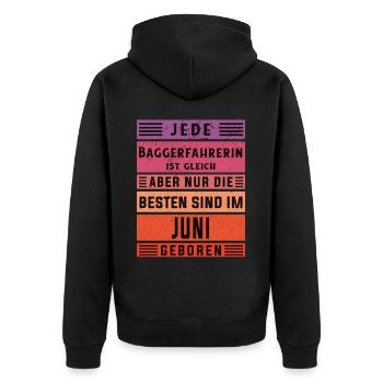 Bagger-Fahrer Geburtstag Juni geboren - Unisex Premium Bio Zip Hoodie - Schwarz - Hinten - Nico (187cm)