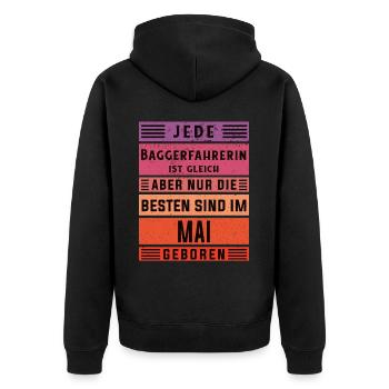 Bagger-Fahrer Geburtstag Mai geboren - Unisex Premium Bio Zip Hoodie - Schwarz - Hinten - Nico (187cm)