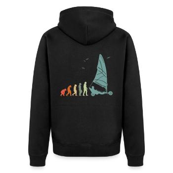 Beach Sailing Windracer Land Sailers Land Sailors - Unisex Premium Organic Zip Hoodie - black - Back - Nico (187cm)