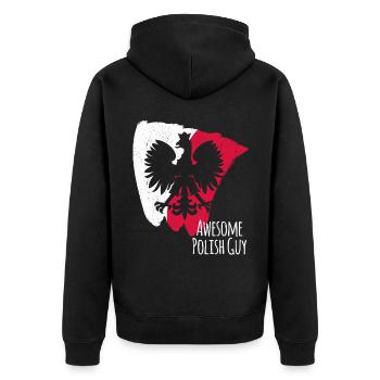 Pologne Polonais Drapeau polonais - Veste à capuche bio Premium Unisexe - noir - Dos - Nico (187cm)