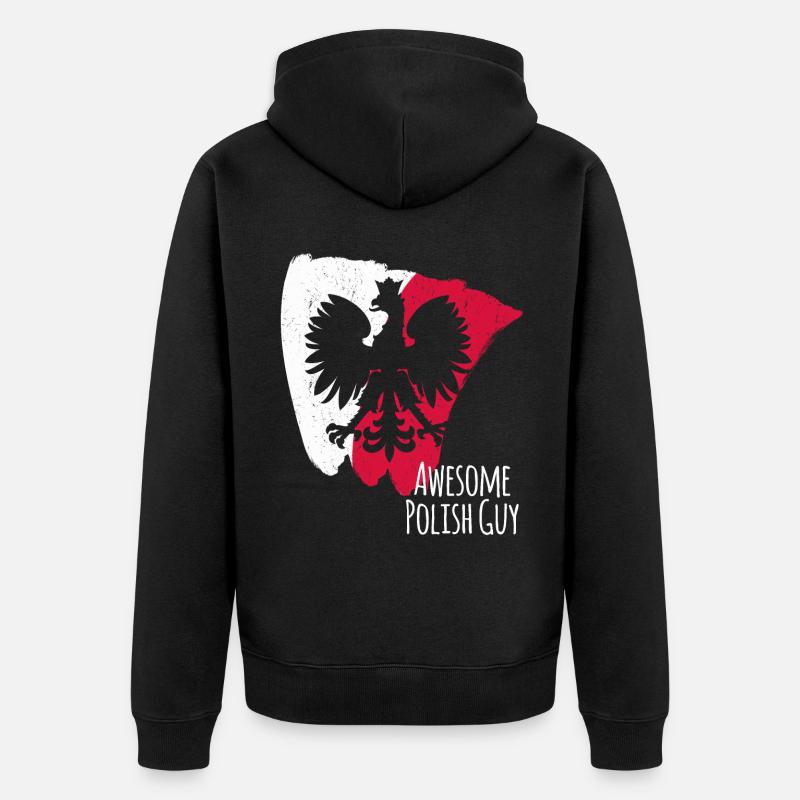 Pologne Polonais Drapeau polonais - Veste à capuche bio Premium Unisexe - noir