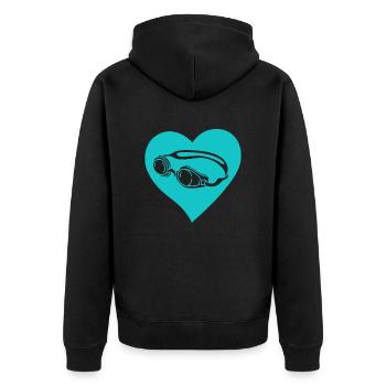 Schwimmer Schwimmen Spruch - Unisex Premium Bio Zip Hoodie - Schwarz - Hinten - Nico (187cm)