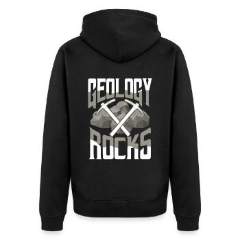 Geology Rock collector Geologist - Unisex Premium Organic Zip Hoodie - black - Back - Nico (187cm)