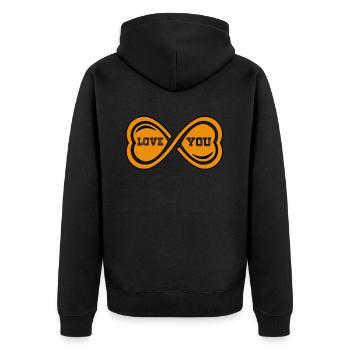 Love You - Unisex Premium Organic Zip Hoodie - black - Back - Nico (187cm)