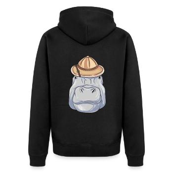 Hippo Safari Hat Animaux Africains - Veste à capuche bio Premium Unisexe - noir - Dos - Nico (187cm)