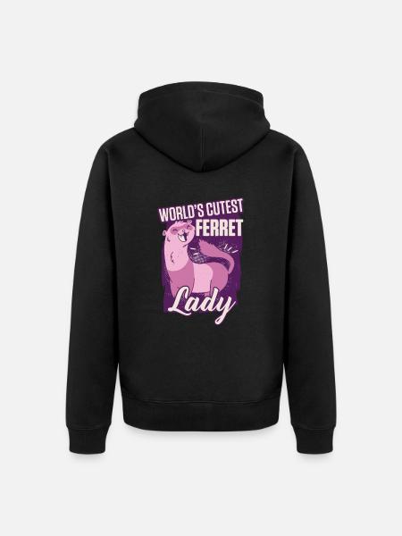Ferret Weasel Pet Ghost Whisperer - Unisex Premium Organic Zip Hoodie - black