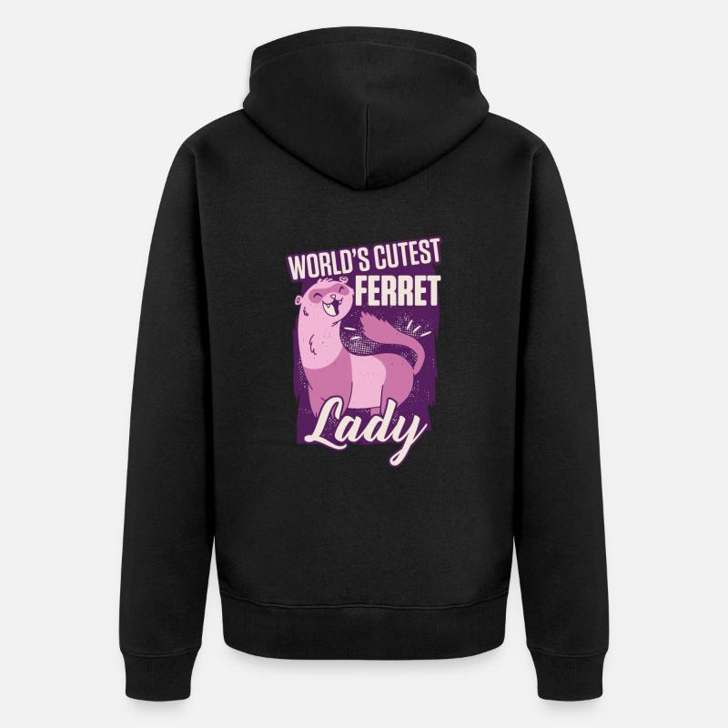 Ferret Weasel Pet Ghost Whisperer - Veste à capuche bio Premium Unisexe - noir