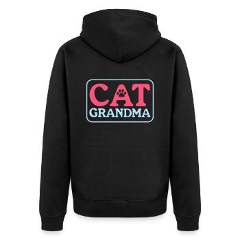 Chats Grand-mère Chat Mama Chat Propriétaire Cadeau - Veste à capuche bio Premium Unisexe - noir - Dos - Nico (187cm)