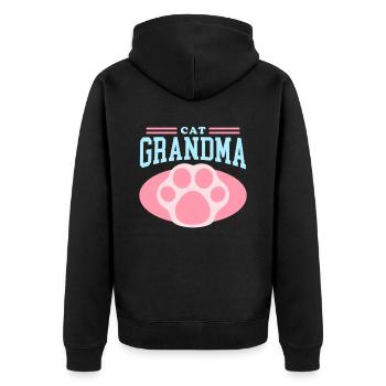 Chats Grand-mère Chat Propriétaire Cadeau - Veste à capuche bio Premium Unisexe - noir - Dos - Nico (187cm)