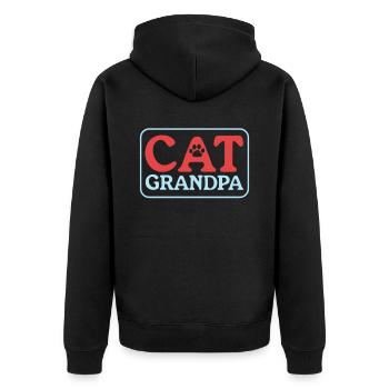 Chats Grand-père Chat Papa Chat Propriétaire Cadeau - Veste à capuche bio Premium Unisexe - noir - Dos - Nico (187cm)