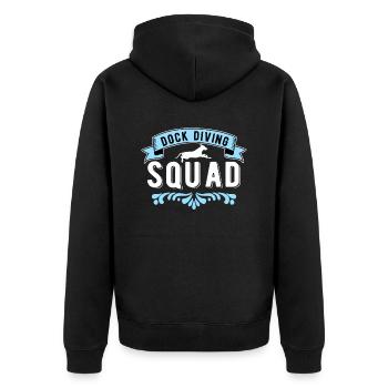 Dock Diving Squad - Unisex Premium Organic Zip Hoodie - black - Back - Nico (187cm)