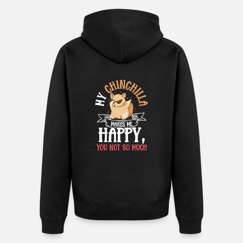 Zoologie du chinchilla - Veste à capuche bio Premium Unisexe - noir