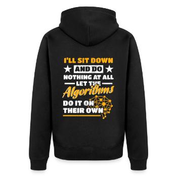 Algorithmen Computerprogrammierer Roboteringenieur - Unisex Premium Bio Zip Hoodie - Schwarz - Hinten - Nico (187cm)