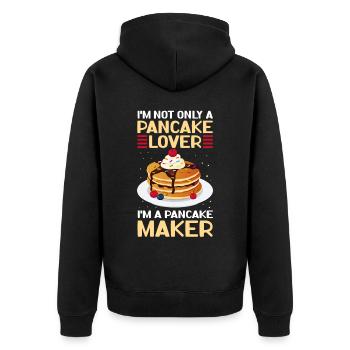 Pancakes Pancake Pancake Gift - Unisex Premium Organic Zip Hoodie - black - Back - Nico (187cm)