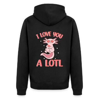 Awesome Cute Pink Naked I Love You A Lotl - Unisex Premium Organic Zip Hoodie - black - Back - Nico (187cm)