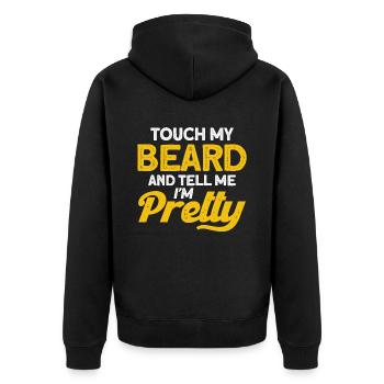 Beards Saying Funny Beard Gift Beard - Unisex Premium Organic Zip Hoodie - black - Back - Nico (187cm)
